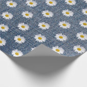 White Daisies über Denim Geschenkpapier (Ecke)