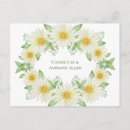 White Daisies Wasserfarben Save the Date Postkarte