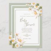 White Daisies Watercolor Baby Shower Einladung (Vorne/Hinten)