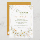 White Daisies Watercolor Baby Shower Einladung (Vorne/Hinten)