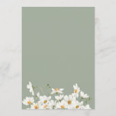 White Daisies Watercolor Sage Baby Shower Einladung (Rückseite)