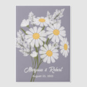 White Daisies Wedding Anniversary Lavendel Beilage Pergament Einladungen (Vorderseite)