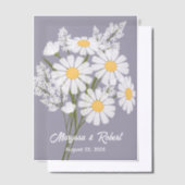 White Daisies Wedding Anniversary Lavendel Beilage Pergament Einladungen (Versetzt)