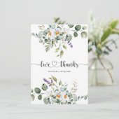 White Daisies Wedding Dankeschön Karte (Stehend Vorderseite)