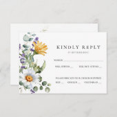 White Daisies Wedding RSVP Card Einladung (Vorne/Hinten)