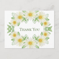 White Daisies Wreath Watercolor Budget Vielen Dank