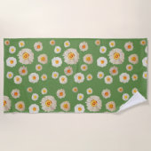 White Daisis Beach Handtuch (Vorderseite)