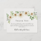 White Daisis Funeral Beileid Floral Dankeskarte (Vorne/Hinten)