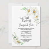 White Daisis Hochzeitempfang Einladung (Vorderseite)