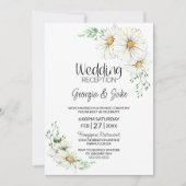 White Daisis Hochzeitempfang Einladung (Vorderseite)