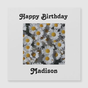 White Daisis Magnetkarte zum Geburtstag
