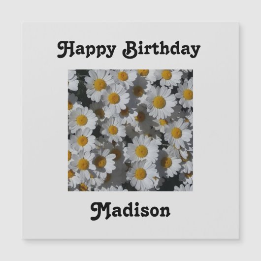 White Daisis Magnetkarte zum Geburtstag (Vorderseite)