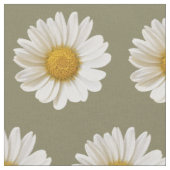 White Daisis on Taupe Background Stoff (Nahaufnahme)