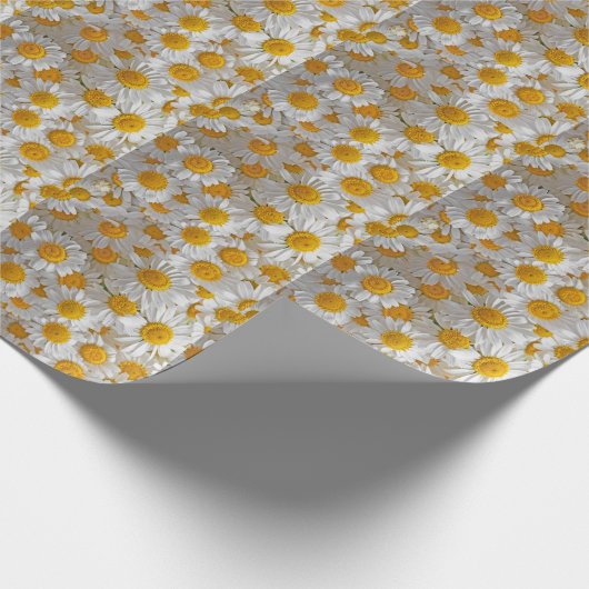 White Daisis: Schöner Blumenhintergrund Geschenkpapier (Ecke)
