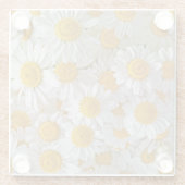 White Daisis: Schöner Blumenhintergrund Glasuntersetzer (Rückseite)
