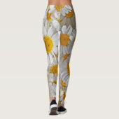 White Daisis: Schöner Blumenhintergrund Leggings (Rückseite)