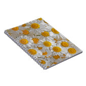 White Daisis: Schöner Blumenhintergrund Notizblock (Rechte Seite)