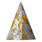 White Daisis: Schöner Blumenhintergrund Partyhütchen (Rückseite)