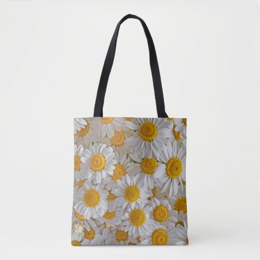 White Daisis: Schöner Blumenhintergrund Tasche (Vorderseite)