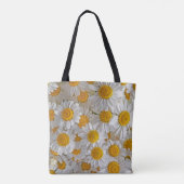 White Daisis: Schöner Blumenhintergrund Tasche (Rückseite)