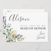 White Daisis Trauzeugin Vorschlag Card Einladung (Vorne/Hinten)