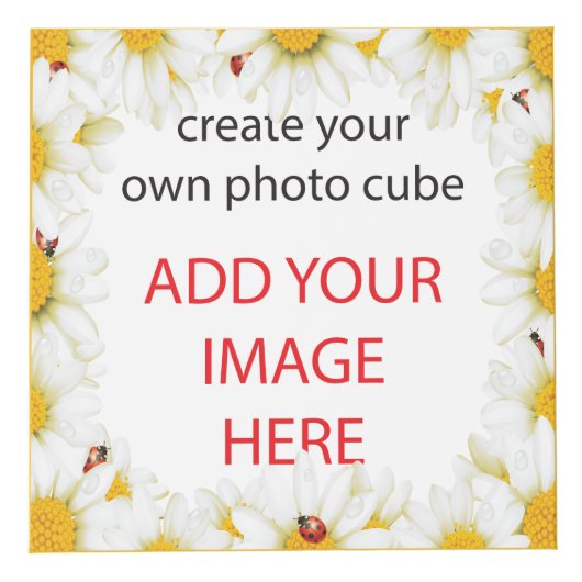 White Daisis und LadyBugs Frame FÜGEN IHRE BILDER Würfel (Rechts)