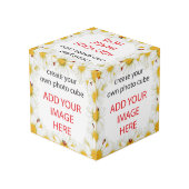 White Daisis und LadyBugs Frame FÜGEN IHRE BILDER  Würfel (Rückseite Schrägansicht)