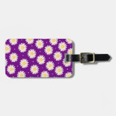 White Daisises Muster bei Lila Reiseangeboten Gepäckanhänger (Vorderseite horizontal)