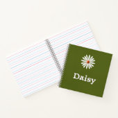 White Daisy 8.5x8.5" SpiralNotebook Notizblock (Innenseite)