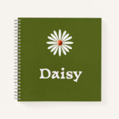 White Daisy 8.5x8.5" SpiralNotebook Notizblock (Vorderseite)