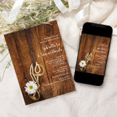White Daisy and Horse Bit Country Western Hochzeit Einladung