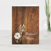 White Daisy and Horse Bit Western Probe Dinner Einladung (Vorderseite)