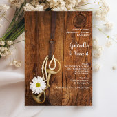 White Daisy and Horse Bit Western Probe Dinner Einladung