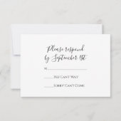 White Daisy and Pearls Wedding RSVP Response Card Karte (Rückseite)