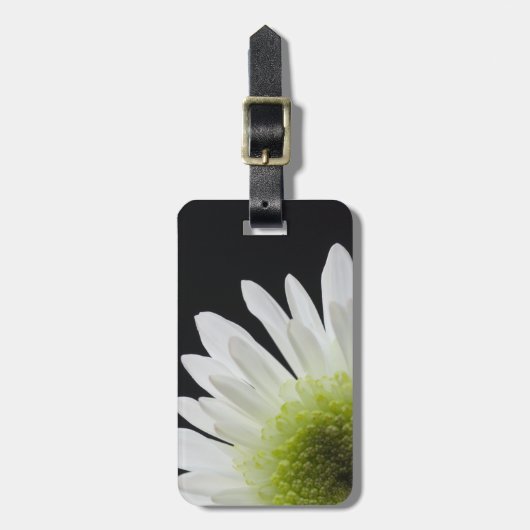 White Daisy auf Black Gepäckanhänger (Vorderseite vertikal)