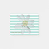 White Daisy auf Streifen Personalisiert Post-it Klebezettel (Vorderseite)
