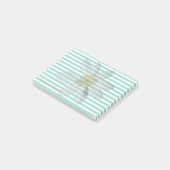 White Daisy auf Streifen Personalisiert Post-it Klebezettel (angewinkelt)