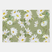 White Daisy Baby Dusche Pastell Grüner Garten Geschenkpapier Set (Vorderseite)
