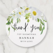White Daisy Baby Shower Danke, dass Sie Geschenkma Geschenkanhänger (Vorderseite)