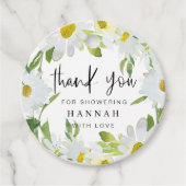 White Daisy Baby Shower Danke, dass Sie Geschenkma Geschenkanhänger (Vorderseite)