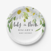 White Daisy | Babydusche Sommerblumen Pappteller (Vorderseite)