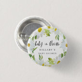 White Daisy | Babydusche Sommerblütenblüte Button (Vorne & Hinten)