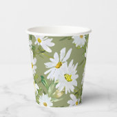 White Daisy | Babydusche Sommerblütenblüte Pappbecher (Rückseite)