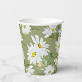 White Daisy | Babydusche Sommerblütenblüte Pappbecher (Vorderseite)