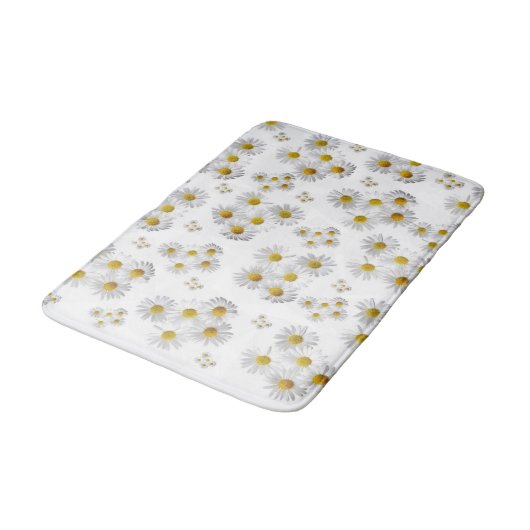 White Daisy Bad Bath Mat Badematte (Schrägansicht)