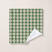 White Daisy Badhandtuch Set (Waschlappen)