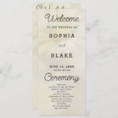 White Daisy Bale Yellow Wedding Program (Vorne/Hinten)