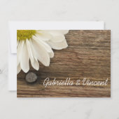 White Daisy Barn Wood Country Wedding Flat Note Mitteilungskarte (Vorderseite)