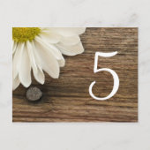 White Daisy Barn Wood Country Wedding Tischnummer (Rückseite)