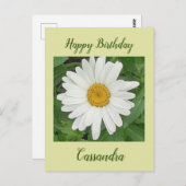 White Daisy Birthday Postcard Postkarte (Vorne/Hinten)
